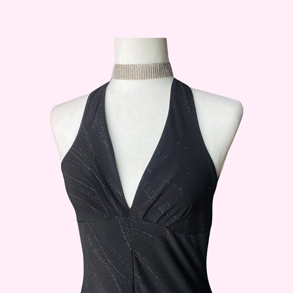 Sparkly Black Mariposa Halter Dress ๐ค - Picture 3 of 8